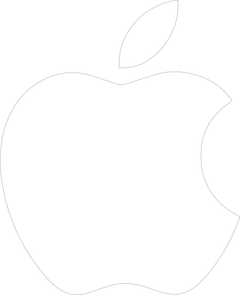 White Apple Logo On Black Background Clip Art At Clkercom - Iphone White Logo Png (486x597)
