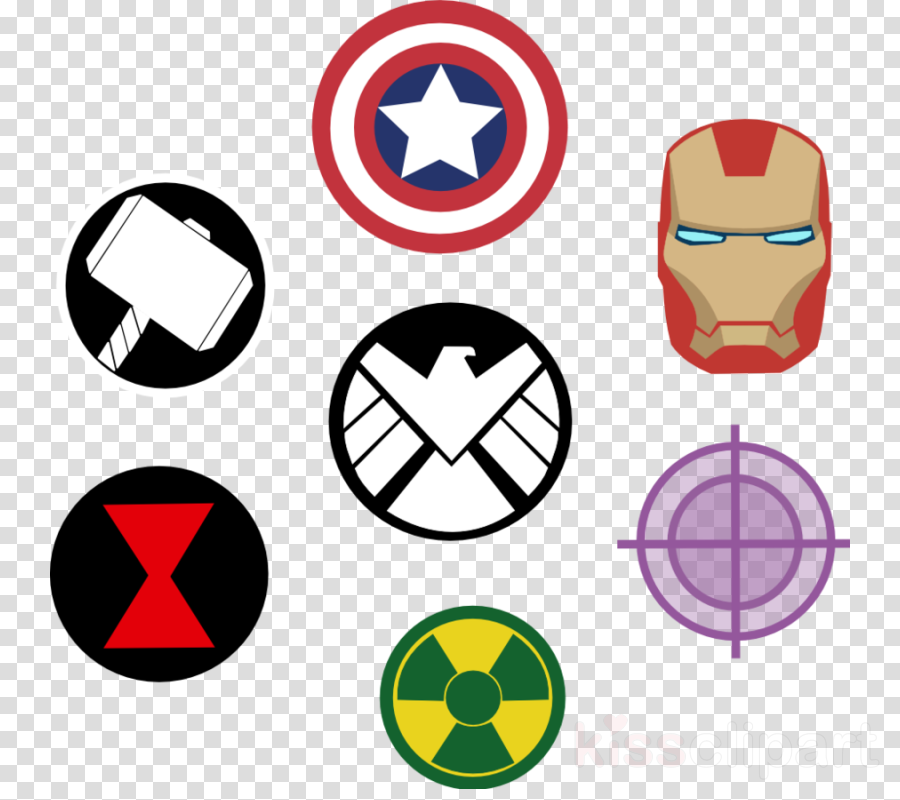 Marvel Symbols Clipart Hulk The Avengers Marvel Cinematic - Black And White Avengers Symbols (900x800)