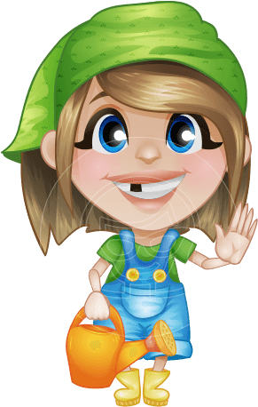 Clip Art Library Stock Profession And Job Vector Cartoon - Girl Farmer Cartoon Png (457x464)