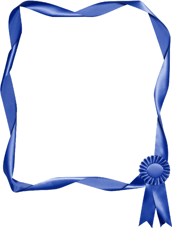 Clipart Eps - Blue Ribbon Border Clip Art (576x769)