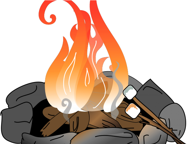 Campfire Clipart Toasted Marshmallow - Fire Pit Transparent Background (640x480)