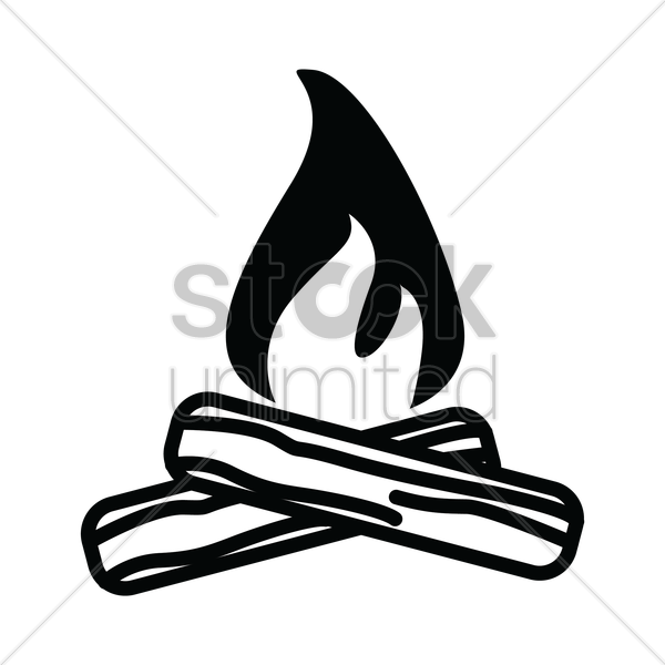 Campfire Clipart Campfire Bonfire Camping - Crescent (600x600)