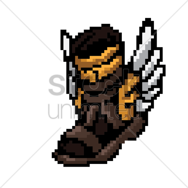 Boots Pixel Art Clipart Pixel Art - Boots With Wings Pixel (600x600)