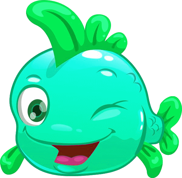 Poisson Vert Clin D'oeil - Smiley Poisson (600x585)