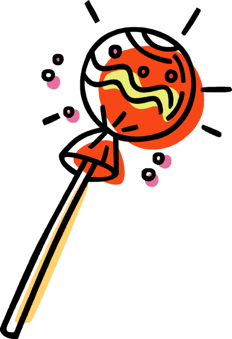 Vector Illustration Of Lollipop Sucker Candy Confection - Vector Illustration Of Lollipop Sucker Candy Confection (479x700)