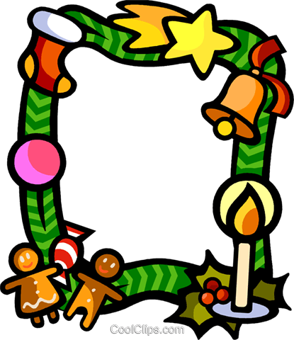Clipart Candy Cane - Rahmen Weihnachten Clipart (415x480)