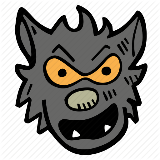 Halloween Holiday Scary Werewolf - Cartoon (512x512)