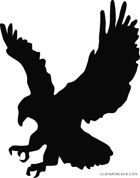 Amazing Eagle Animal Free Black White Clipart Images - Eagle Silhouette Png (468x592)