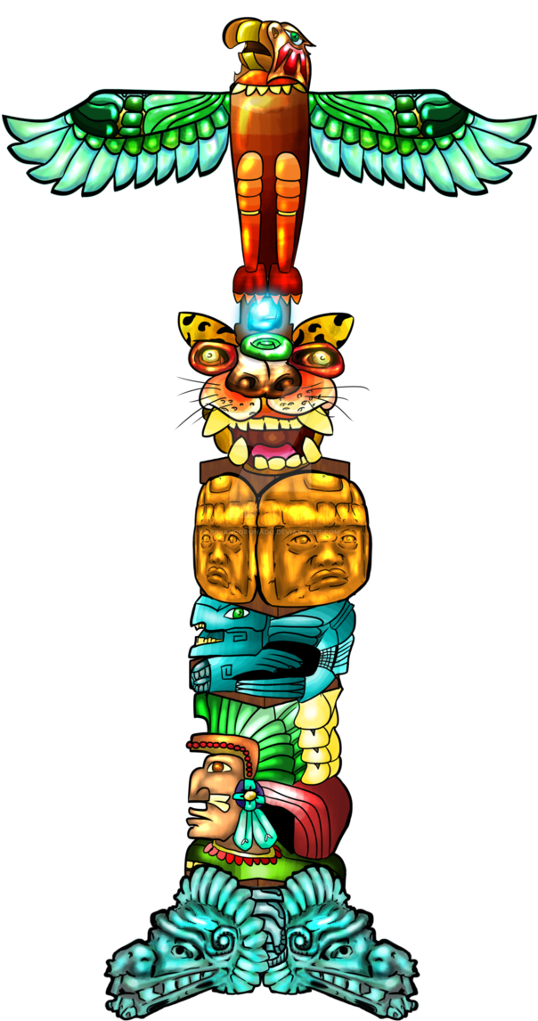 Mexican Totem Pole (611x1309)
