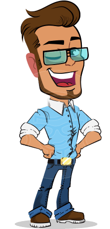 Simple Style Cartoon Of A Man With Shirt - Cartoon (457x464)