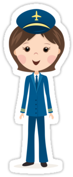 Pretty Cartoon Pilots Female Airline Pilot Cartoon - Femme Pilote D Avion Dessin (375x360)