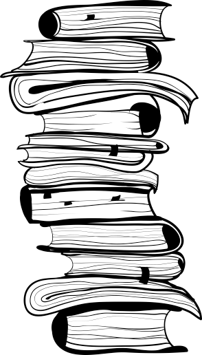 Stack Of Books Wall Sticker - Cartoon Books (294x516)