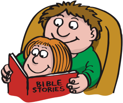 Thumb Image - Reading The Bible Clip Art (400x341)