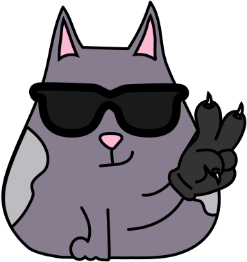 Fat Cat Smoky - Cartoon (408x408)
