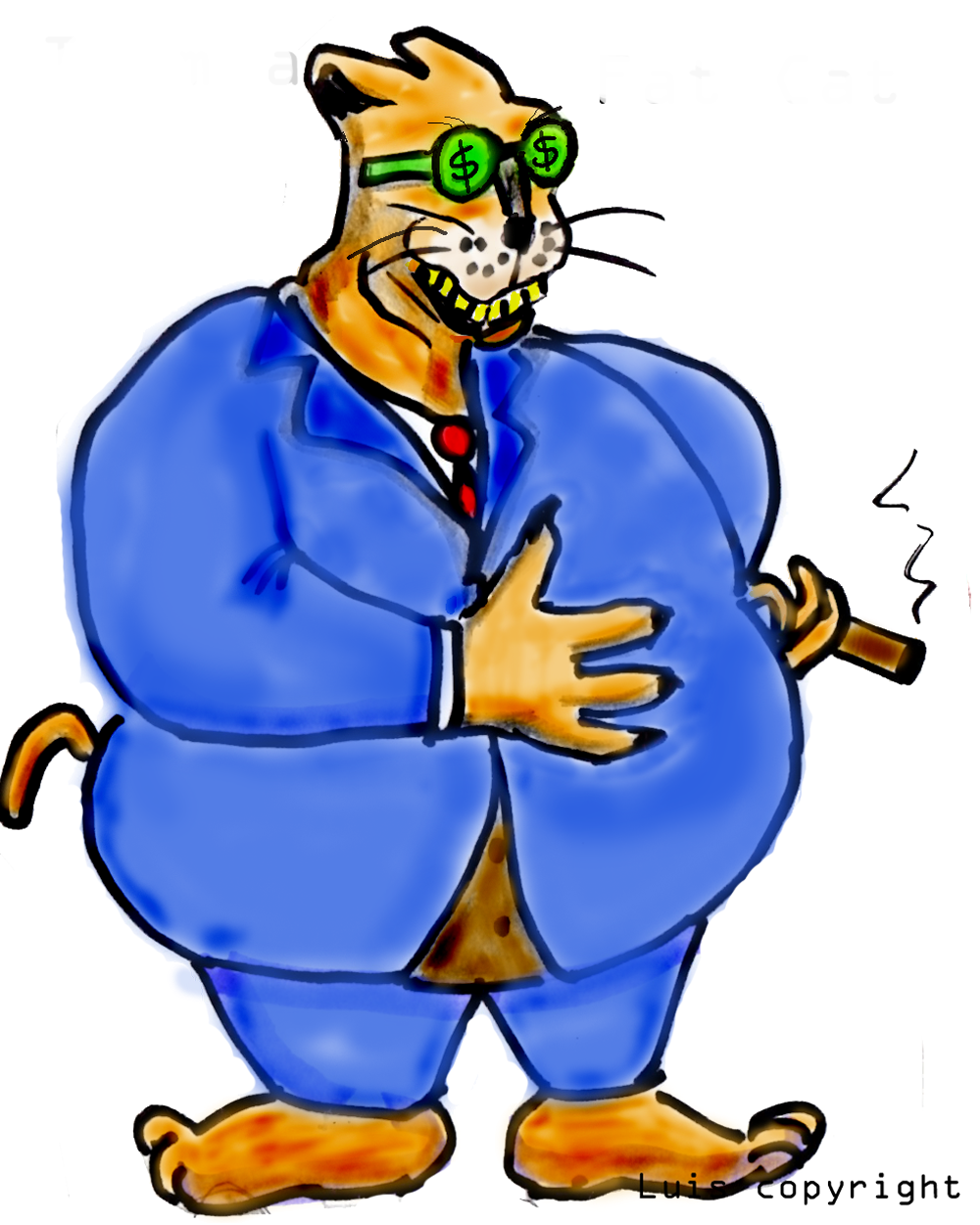 Fat Cat's - Cartoon (1000x1250)