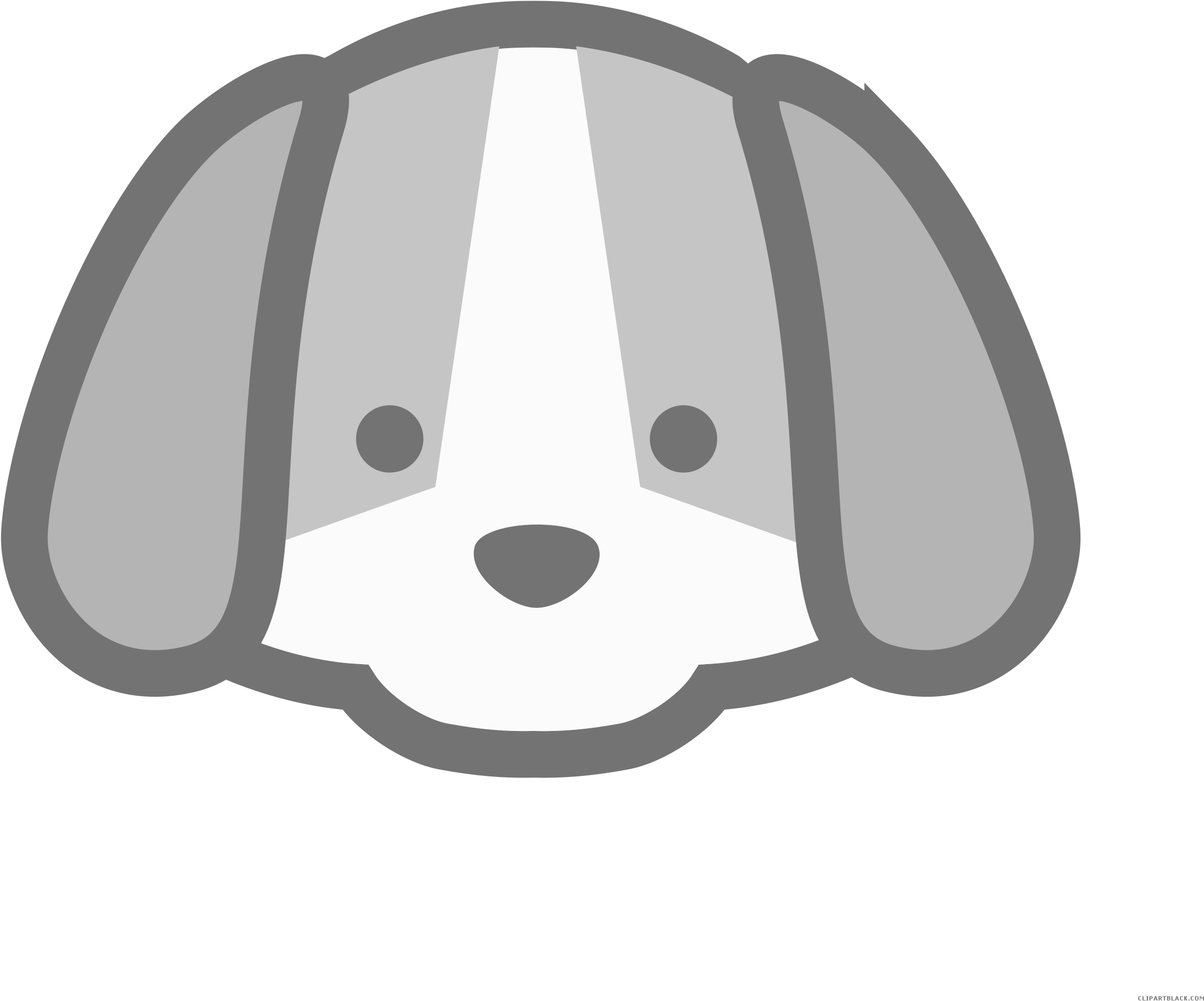 Dog Animal Free Black White Clipart Images Clipartblack - Cute Dog Face Cartoon (2500x2500)