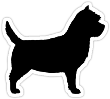 Cairn Terrier Silhouette Waterproof Vinyl Sticker Silhouette - Silhouette Cairn Terrier (375x360)