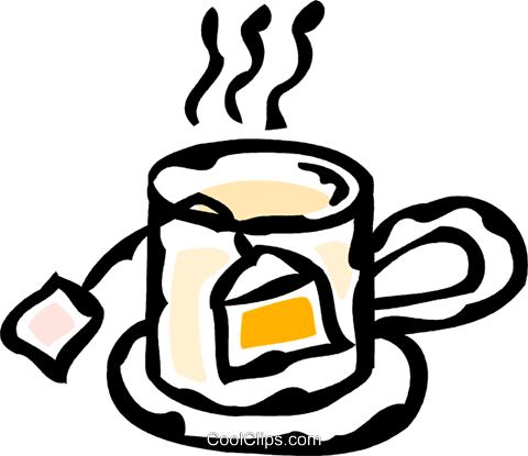 Teabag In A Cup Royalty Free Vector Clip Art Illustration - Imagens De Xicara Com Saquinhos De Chá (480x415)