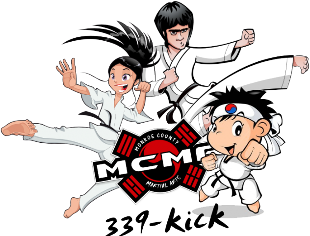 Martial Arts Clipart Transparent - Girls Doing Karate Cartoon (640x480)