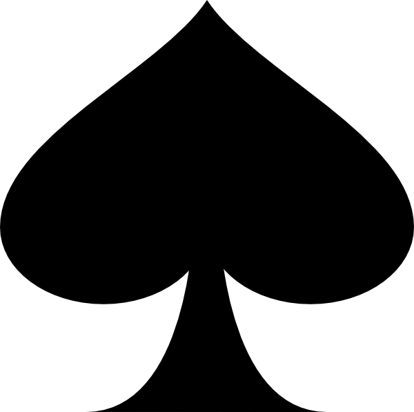 Carte De Pica 2 Clip Art - Spade Black (600x597)