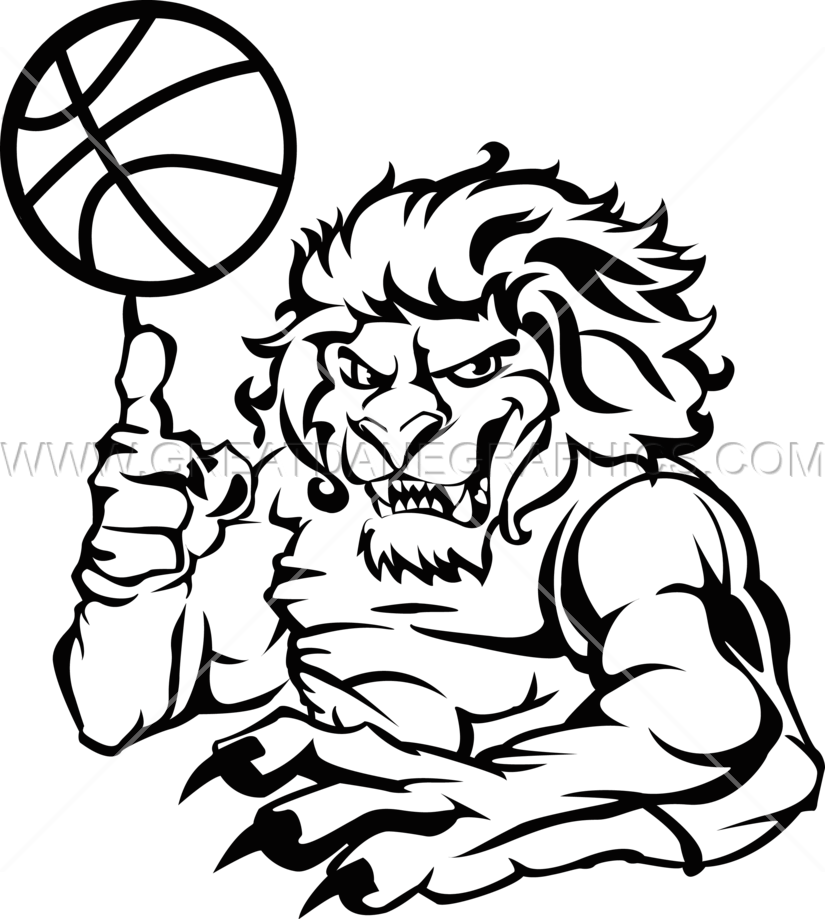 Basketball Line Drawing At Getdrawings - Basketball Lion (825x919)