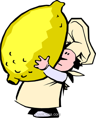 Cartoon Chef With Lemon Royalty Free Vector Clip Art - Clipart Picture Of Huge (390x480)