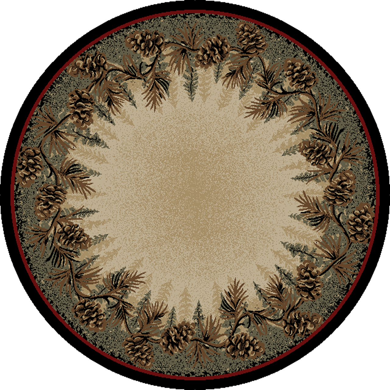 Dean Mt Le Conte Cabin Pinecone Round 5393quot Area - Carpet (1280x1280)