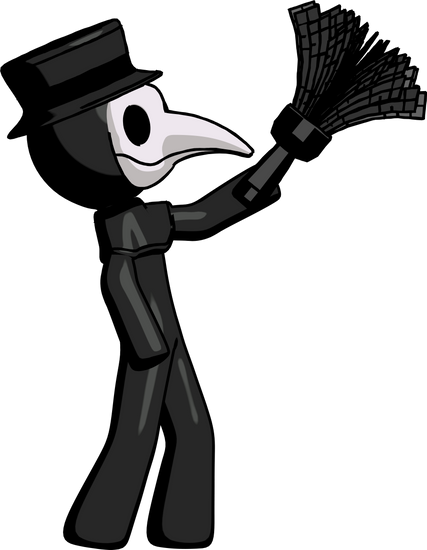 Man Dusting With Feather Duster - Feather Duster (427x550)