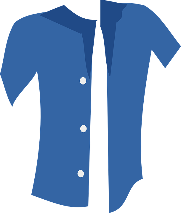 Dress Shirt Clipart Button Up Shirt - Shirt With Button Clipart (611x720)