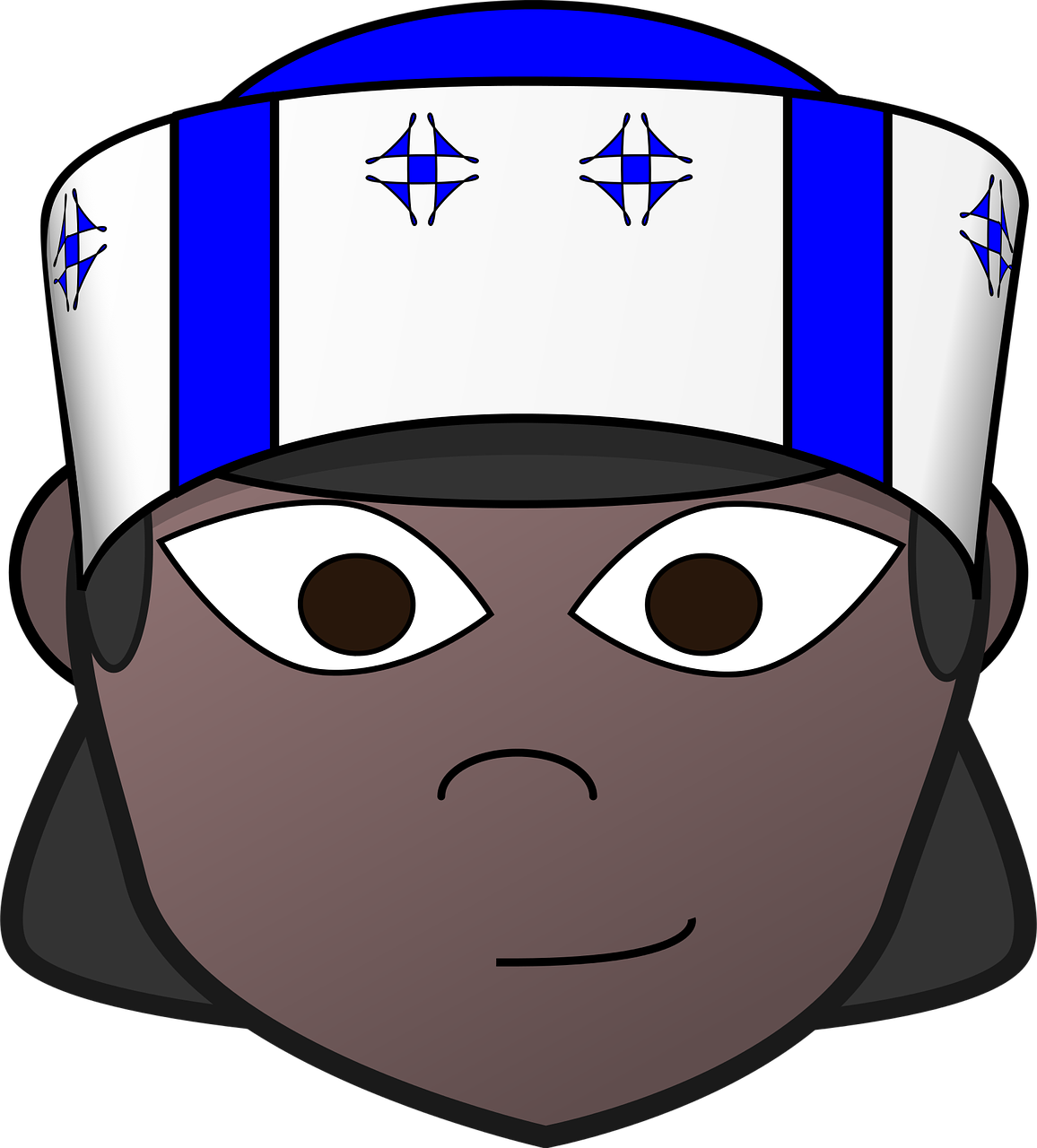 Cleric Comic Characters Dress-up Head - Dark Skin Cartoon Girl Characters (1156x1280)