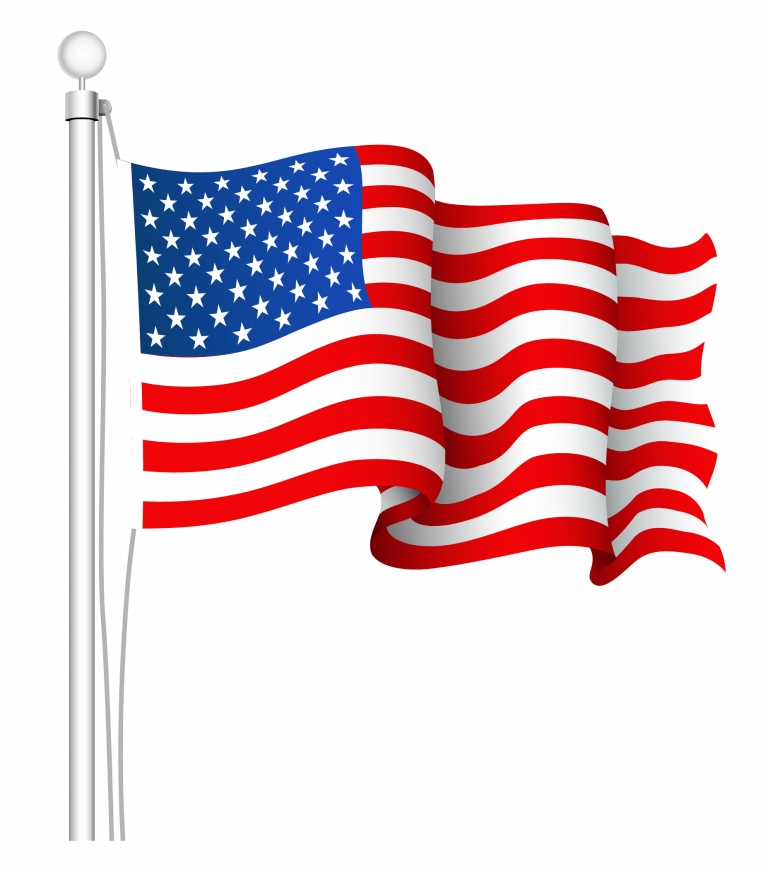 Download American Flag Clip Art - Usa Flag Clipart Png (768x873)