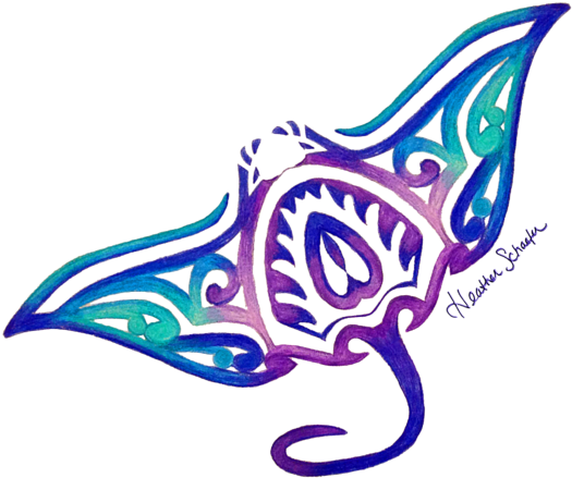 Click And Drag To Re-position The Image, If Desired - Easy Manta Ray Drawing (600x471)