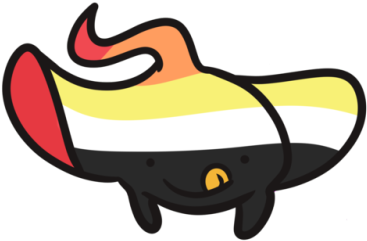 Made A Few Ace Flag Themed Sharks And Manta Rays - Cartoon (500x363)