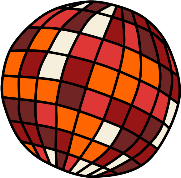 Disco Ball, Red, Orange - Circle (816x1056)