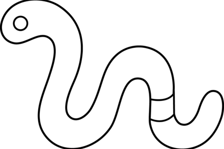 Clip Black And White Earthworm Drawing Draw - Earthworm Icon White Png (450x300)