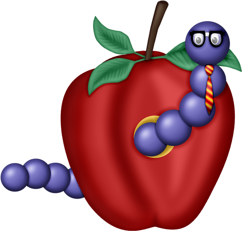 Caterpillar In An Apple Png (800x764)