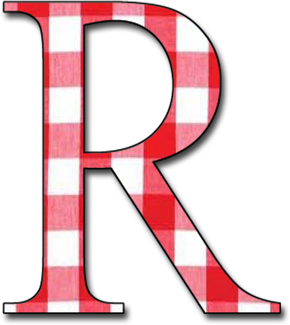 Granny Enchanted Blog Red Gingham Free Scrapbook Png - Letter R No Background (1200x1200)