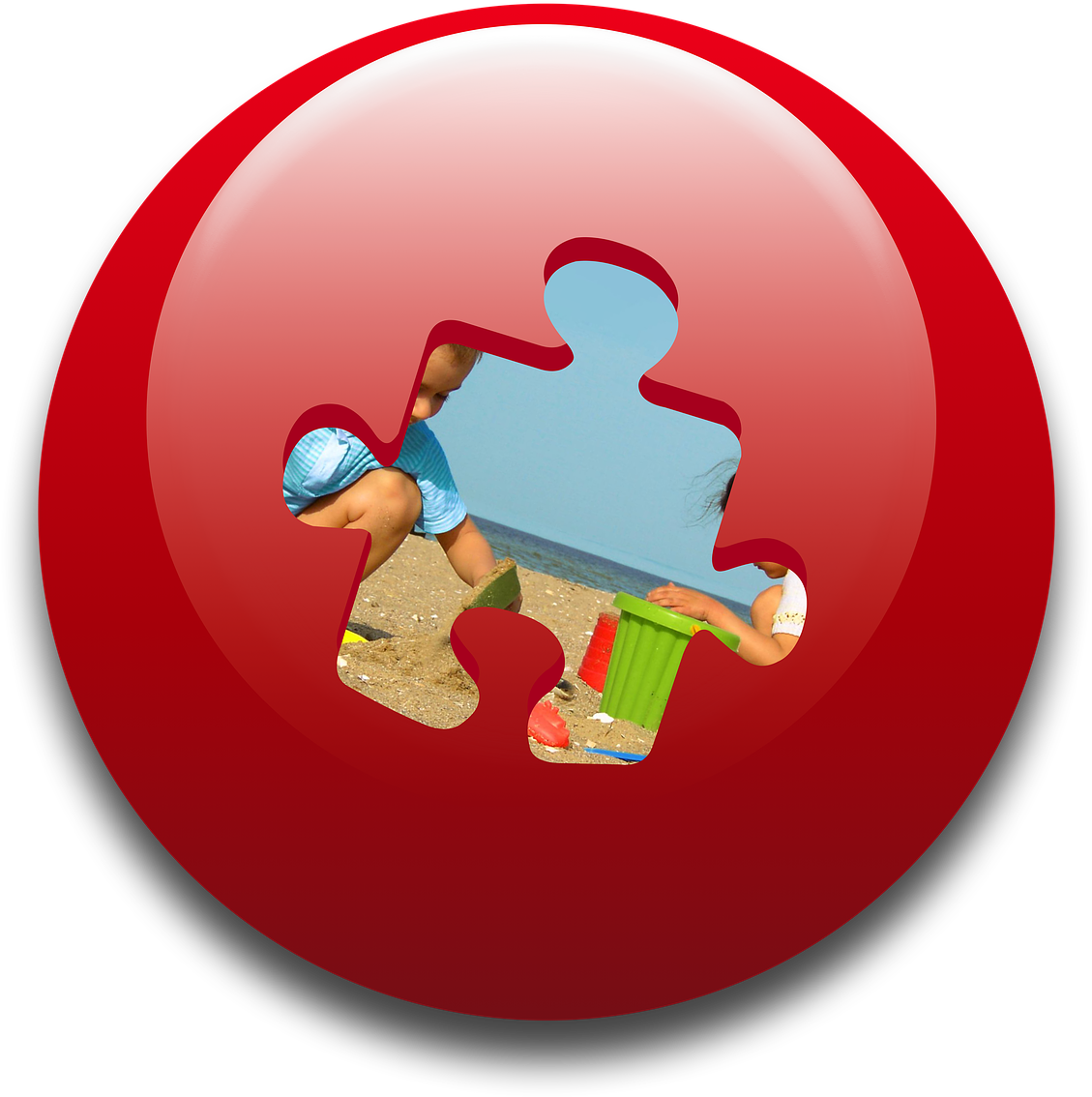 Push Button Jigsaw Piece Holiday - ปุ่ม เกมส์ Png (1280x1280)