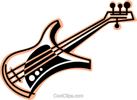 Electric Bass Royalty Free Vector Clip Art Illustration - Electric Bass Royalty Free Vector Clip Art Illustration (480x352)
