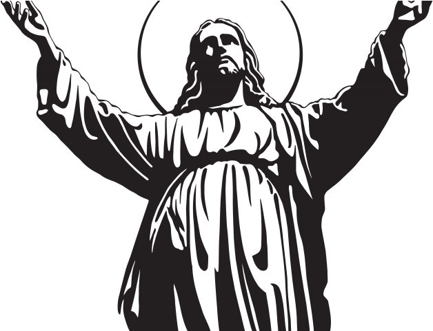 Gods Clipart Black And White - Jesus Christ Silhouette (640x480)
