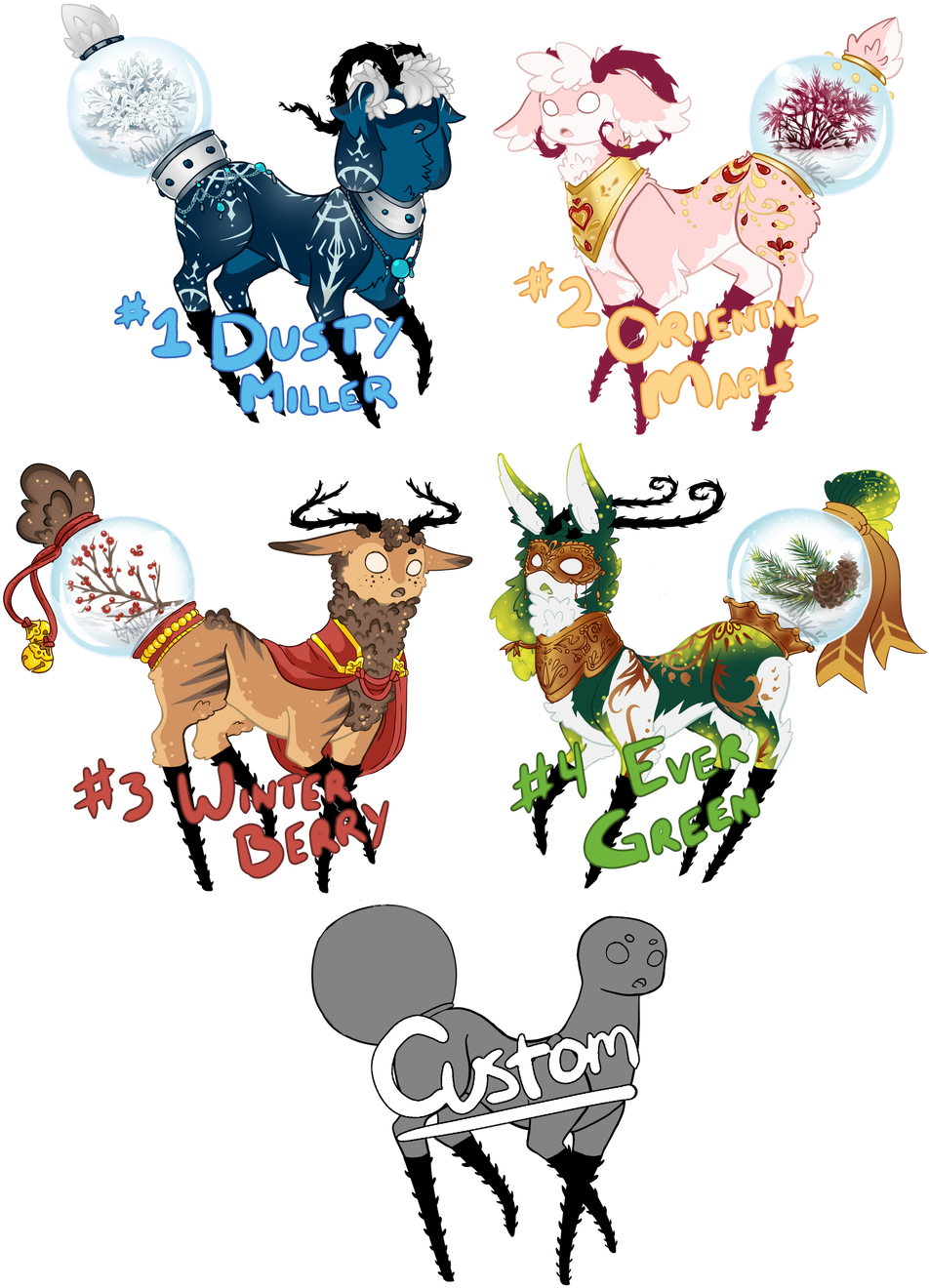 Winter Garden Snowglobes - Cartoon (1024x1332)