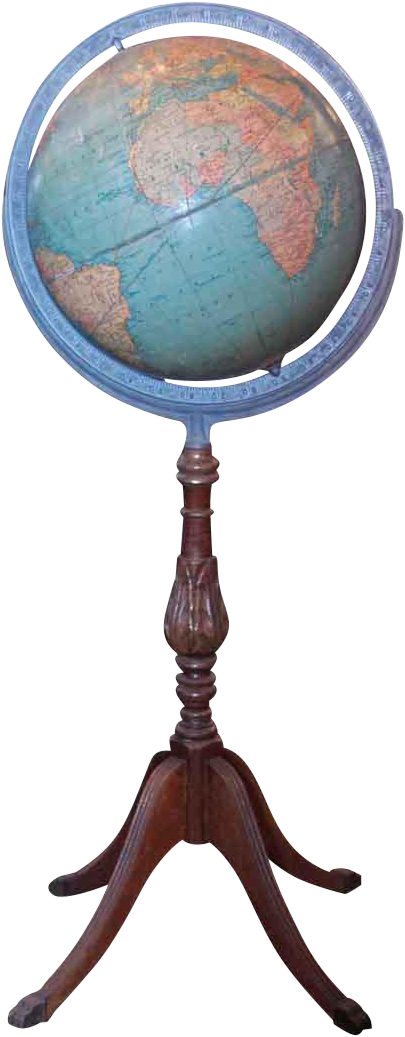 Vintage Globe With Carved - Globe (555x1200)