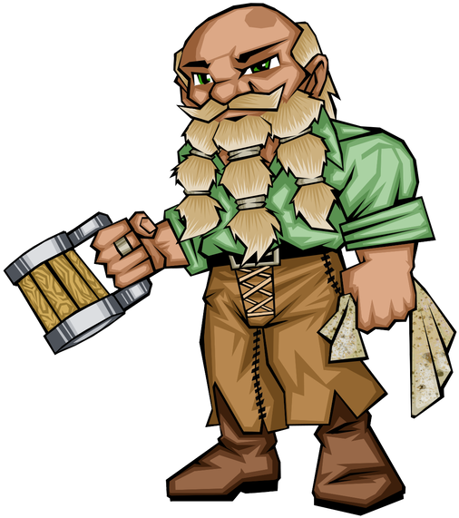 Dwarven Bartender By Redmonkey-da - Cartoon (762x1049)