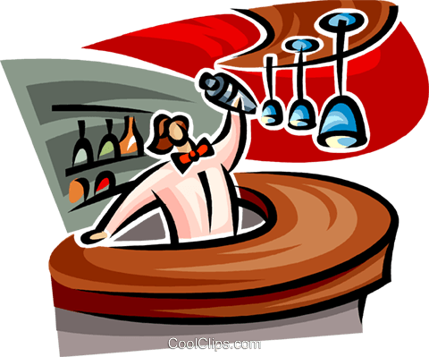 Bartender Royalty Free Vector Clip Art Illustration - Bartender Royalty Free Vector Clip Art Illustration (480x399)