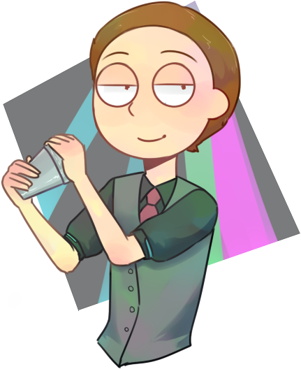Another Morty I Love Barman Morty Bartender Morty Rick - Cartoon (443x547)