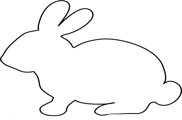 Bunny Cut Out Clipart Easter Bunny Rabbit Clip Art - Rabbit Template (640x420)