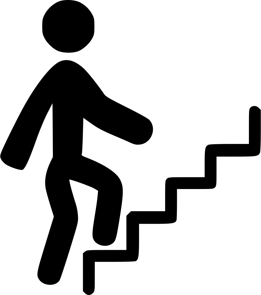 Human Clipart Climbing - Icon Stairs (868x980)