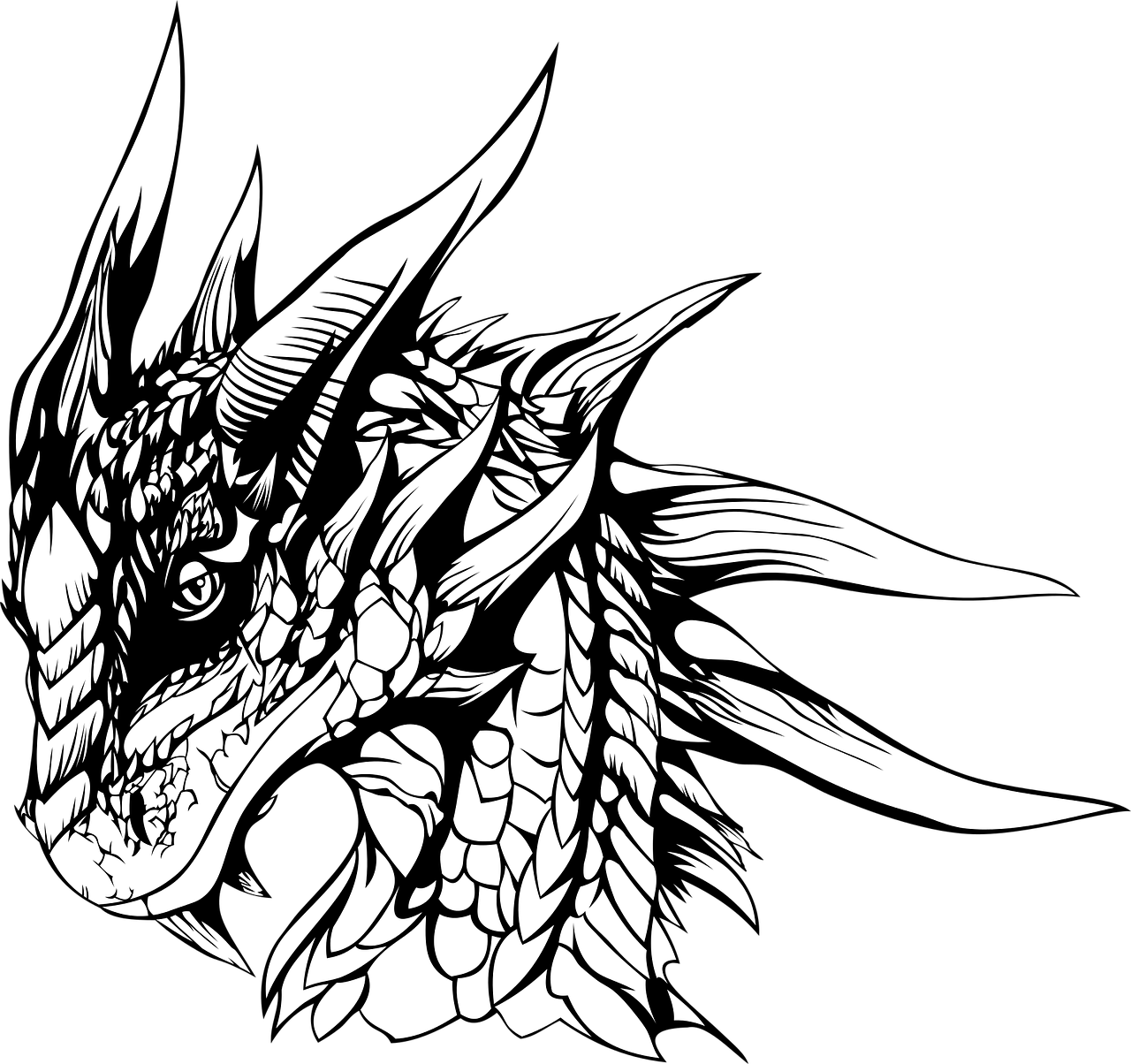 Creature Drawing - - Dragon Sketch Png (1280x1204)
