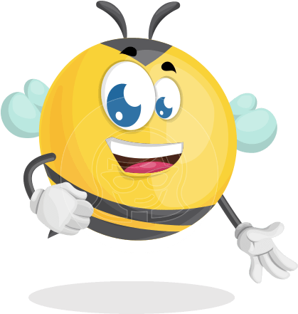 Simple Style Bee Cartoon Vector Character Aka Mr - Bubble Bee (418x464)