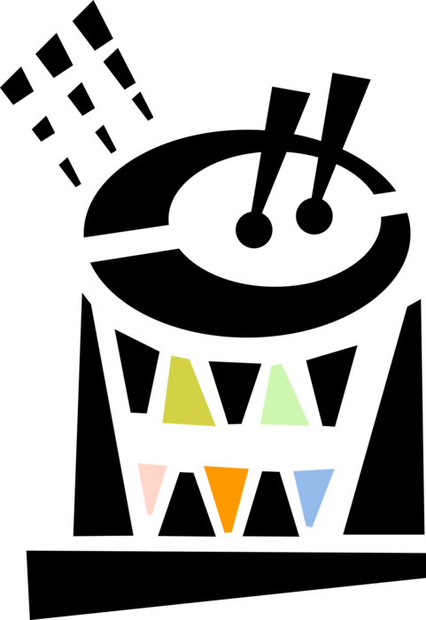 Vector Illustration Of Drum Set Or Drum Kit Percussion - Vector Illustration Of Drum Set Or Drum Kit Percussion (481x700)